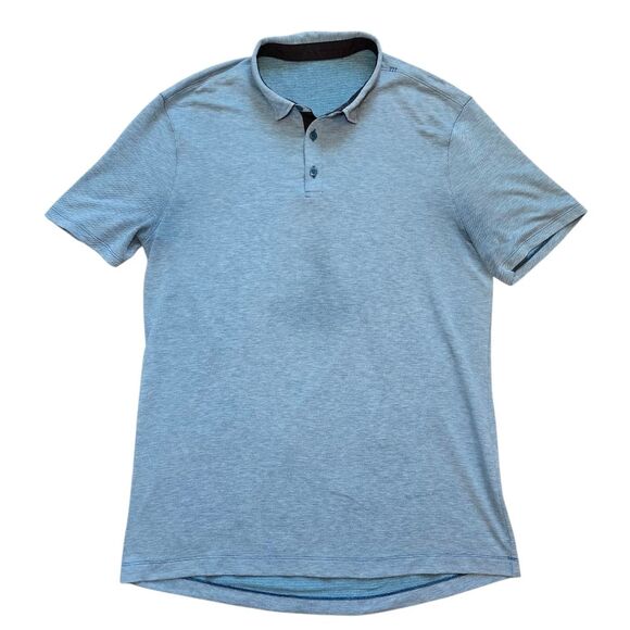 Men's Lululemon Evolution Short Sleeve Polo Shirt - Blue - Picture 1 of 6